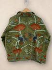 Hand-Embroidered Suzani Velvet Jacket, Green Statement Coat