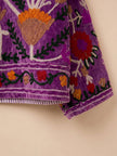 Hand-Embroidered Suzani Velvet Jacket, Floral Boho Coat