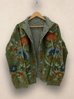 Hand-Embroidered Suzani Velvet Jacket, Green Statement Coat