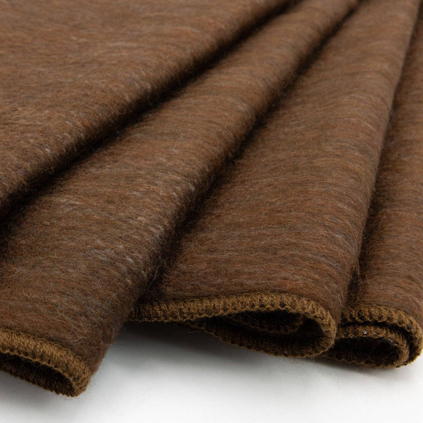 Mulalo - Double Density Baby Alpaca Wool Throw Blanket / Sofa Cover - Queen 95 x 65 - Earth Brown