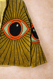 Hand-Embroidered Evil Eye Velvet Jacket, Olive Boho Coat