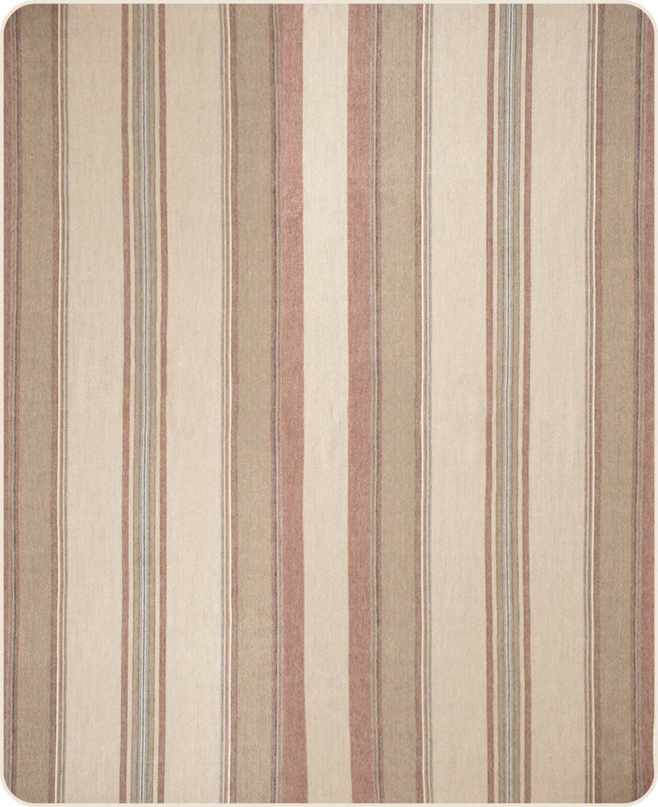Zhumir - Baby Alpaca Wool Throw Blanket / Sofa Cover - Queen 95 x 66 - earthy stripes pattern