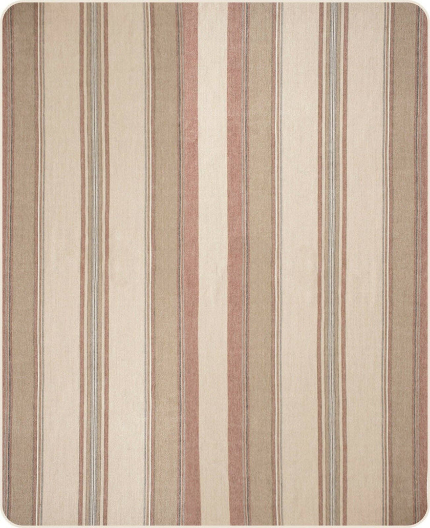 Zhumir - Baby Alpaca Wool Throw Blanket / Sofa Cover - Queen 95 x 66 - earthy stripes pattern