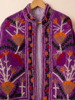 Hand-Embroidered Suzani Velvet Jacket, Floral Boho Coat