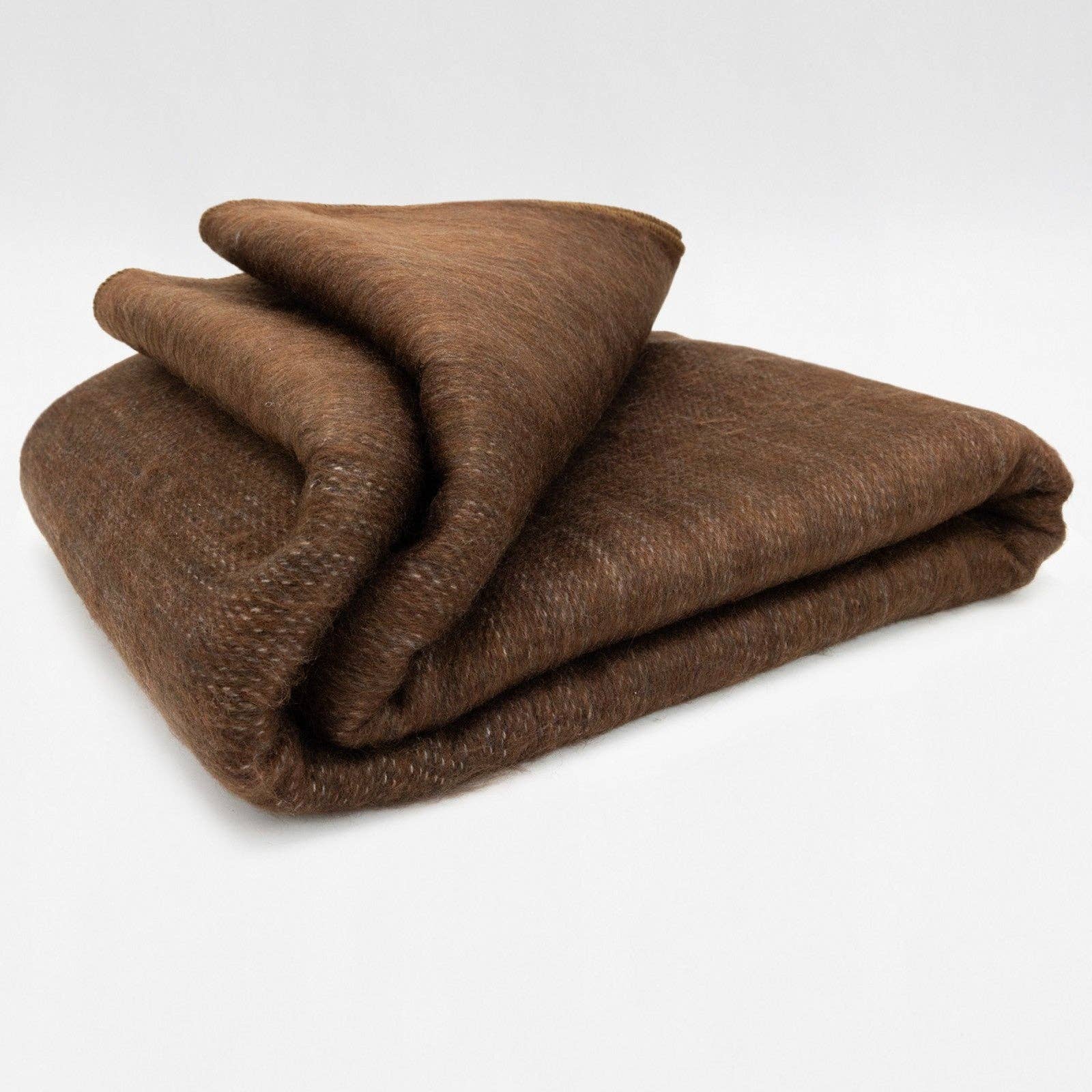 Mulalo - Double Density Baby Alpaca Wool Throw Blanket / Sofa Cover - Queen 95 x 65 - Earth Brown