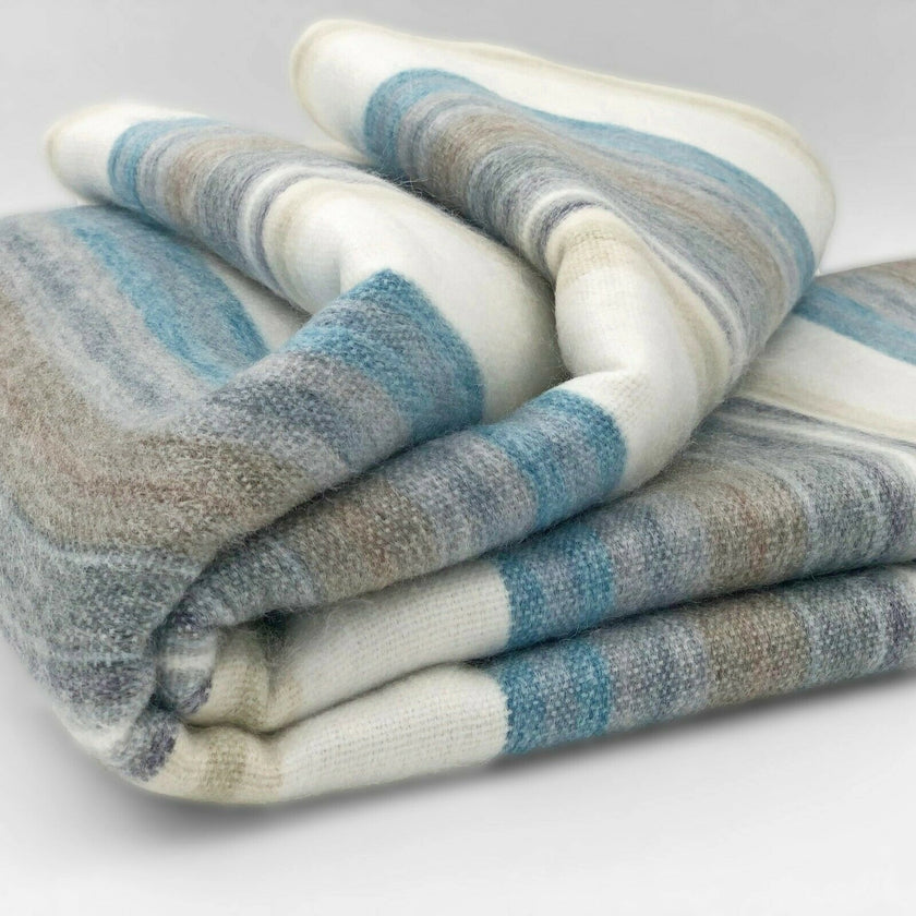 Blue Dune | Alpaca Wool Blanket | 240cm x 167cm