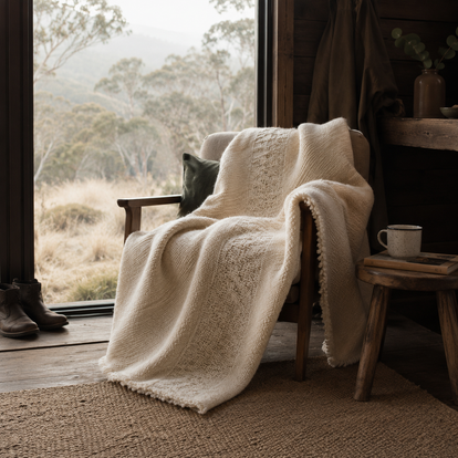 Ivory Ridge | 100% Llama Wool Blanket | 190cm x 110cm