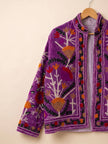 Hand-Embroidered Suzani Velvet Jacket, Floral Boho Coat