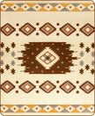 Desert Oak - Baby Alpaca Blanket - Thick Extra Large Reversible - Aztec Southwest Pattern Brown