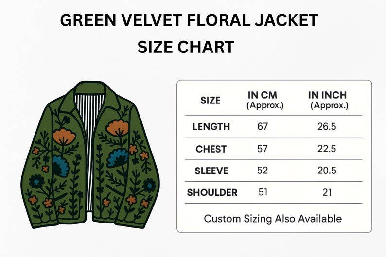 Hand-Embroidered Suzani Velvet Jacket, Green Statement Coat